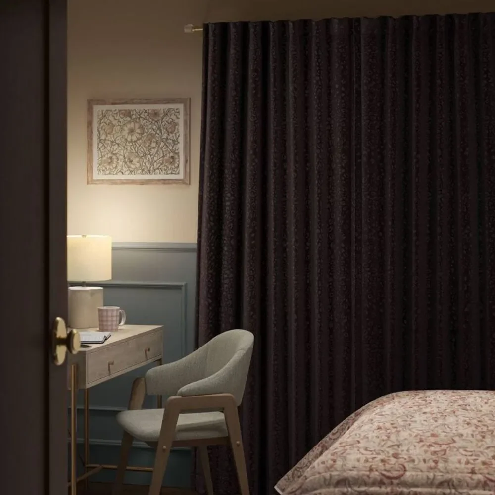 Blackout Embossed Velvet Curtain Panel - Threshold